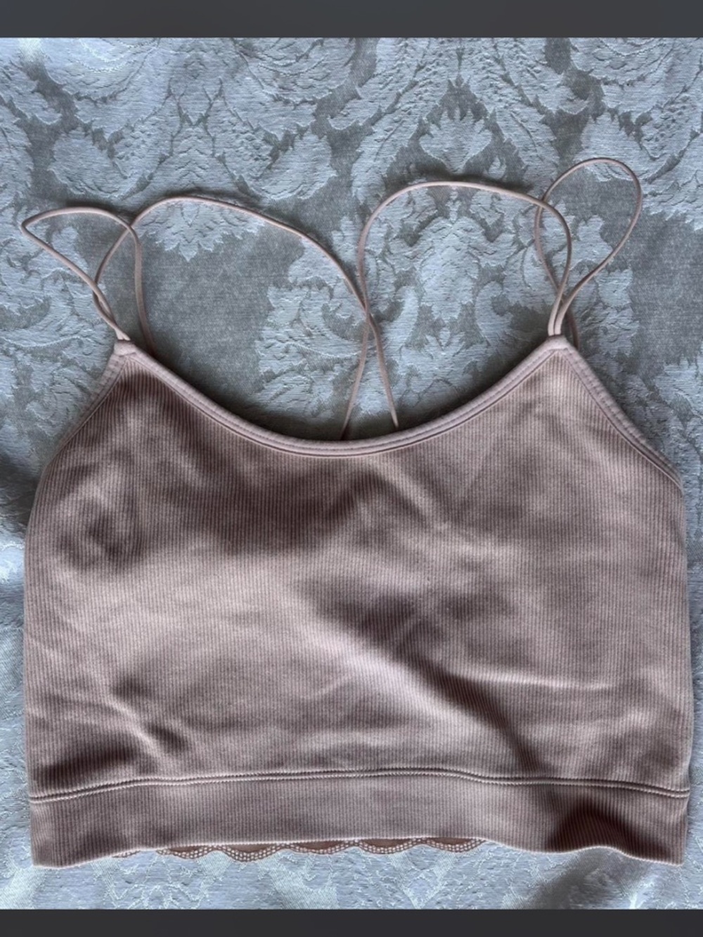 aerie light pink cross back bralette top size xs